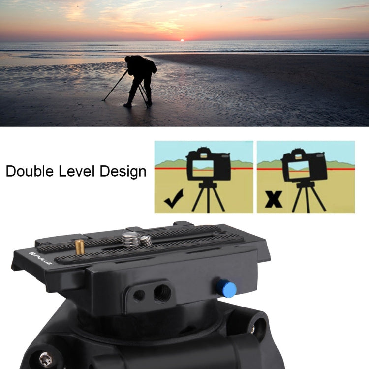Adaptador de abrazadera de liberación rápida PULUZ + placa de liberación rápida para cámaras DSLR y SLR, QR Plate Black, QR Plate Gold