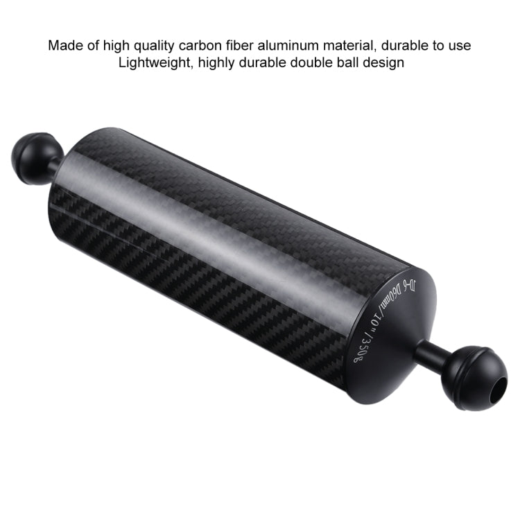 PULUZ 10,82 pulgadas, 27,5 cm de longitud, 60 mm de diámetro, bolas dobles, brazo flotante de fibra de carbono, diámetro de la bola: 25 mm, flotabilidad: 350 g, 10 inch 350g Buoyancy