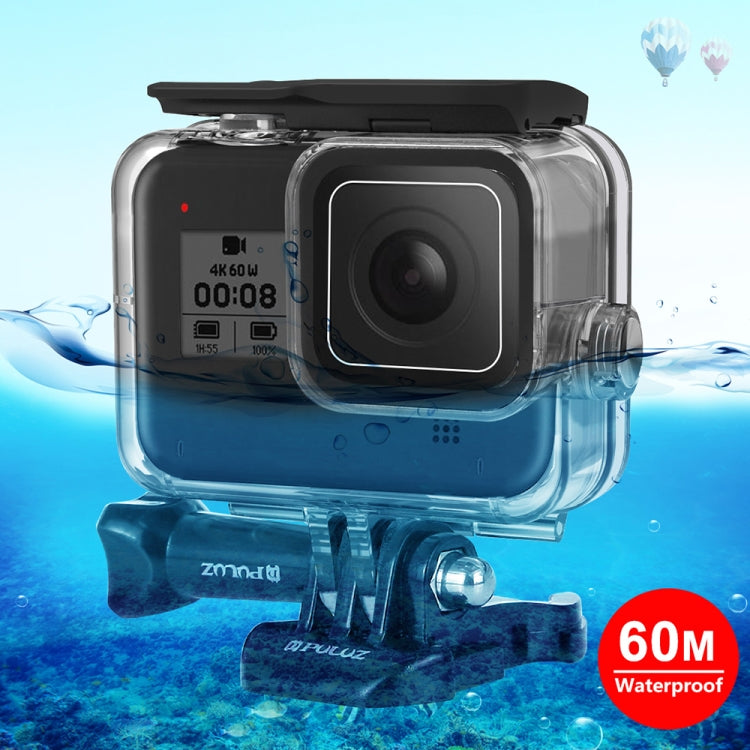 PULUZ 60m Estuche de buceo de profundidad subacuática Carcasa de cámara impermeable para GoPro HERO8 Negro, For GoPro HERO8 Black