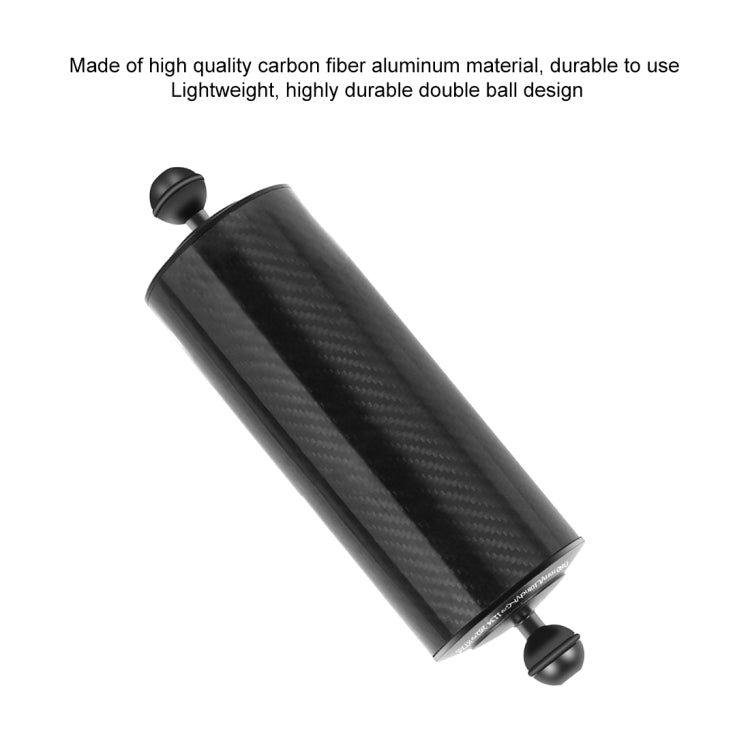 PULUZ 10,82 pulgadas, 27,5 cm de longitud, 80 mm de diámetro, brazo flotante de fibra de carbono con dos bolas, diámetro de la bola: 25 mm, flotabilidad: 800 g, 10 inch 800g Buoyancy