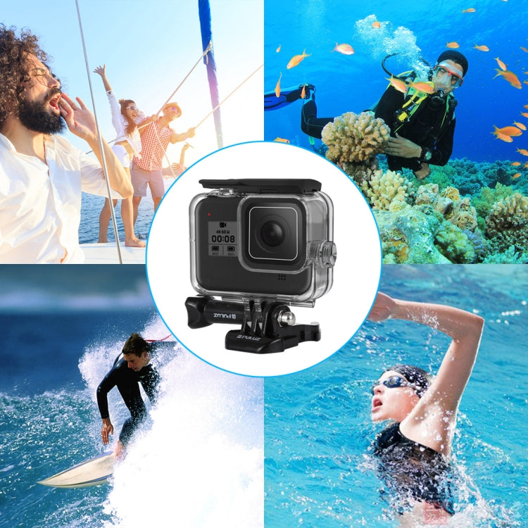 PULUZ 60m Estuche de buceo de profundidad subacuática Carcasa de cámara impermeable para GoPro HERO8 Negro, For GoPro HERO8 Black