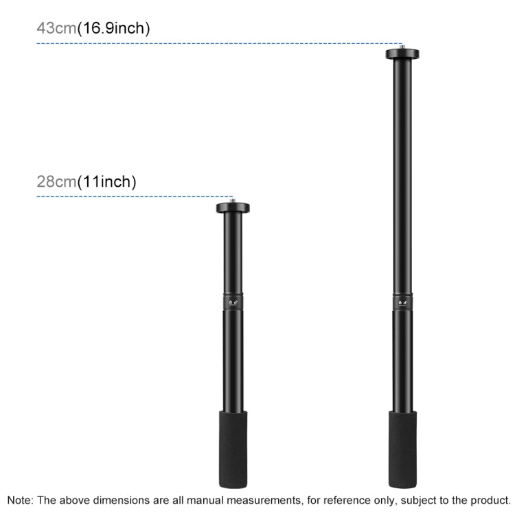 Varilla de eje Central de extensión monopié de montaje en trípode de aleación de aluminio ajustable de mano PULUZ, Central Shaft Rod