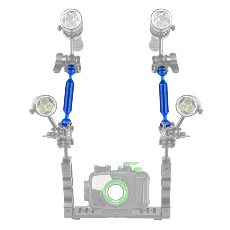 PULUZ 7 pulgadas, 18 cm de longitud, 20,8 mm de diámetro, bolas dobles, brazo flotante de fibra de carbono, diámetro de la bola: 25 mm, 7 inch Black, 7 inch Blue, 7 inch Red