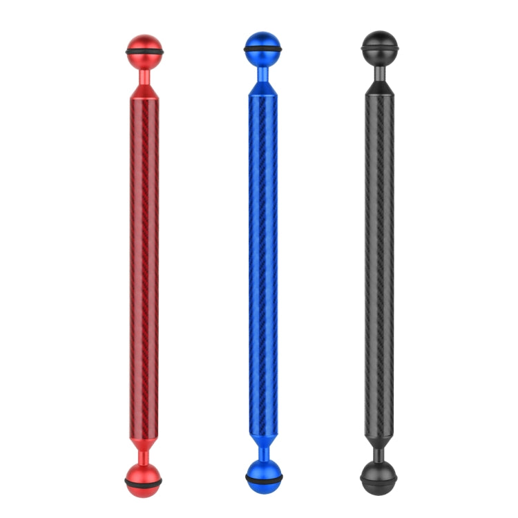 PULUZ 12 pulgadas, 30,4 cm de longitud, 20,8 mm de diámetro, brazo flotante de fibra de carbono con bolas dobles, diámetro de la bola: 25 mm, 12 inch Black, 12 inch Blue, 12 inch Red