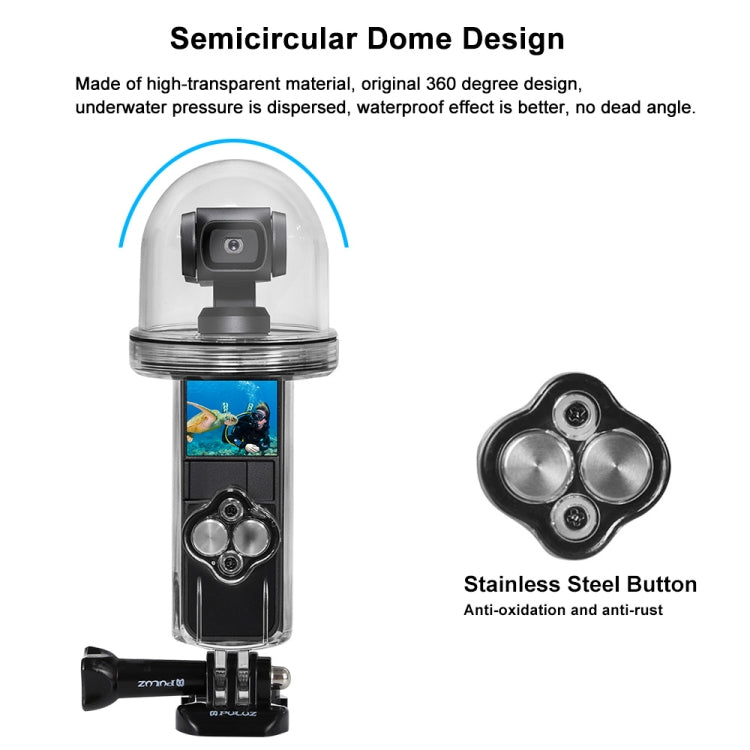 PULUZ 60m Carcasa impermeable subacuática Funda de buceo para DJI Osmo Pocket