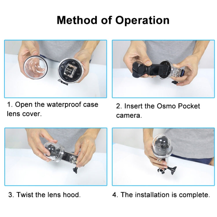 PULUZ 60m Carcasa impermeable subacuática Funda de buceo para DJI Osmo Pocket