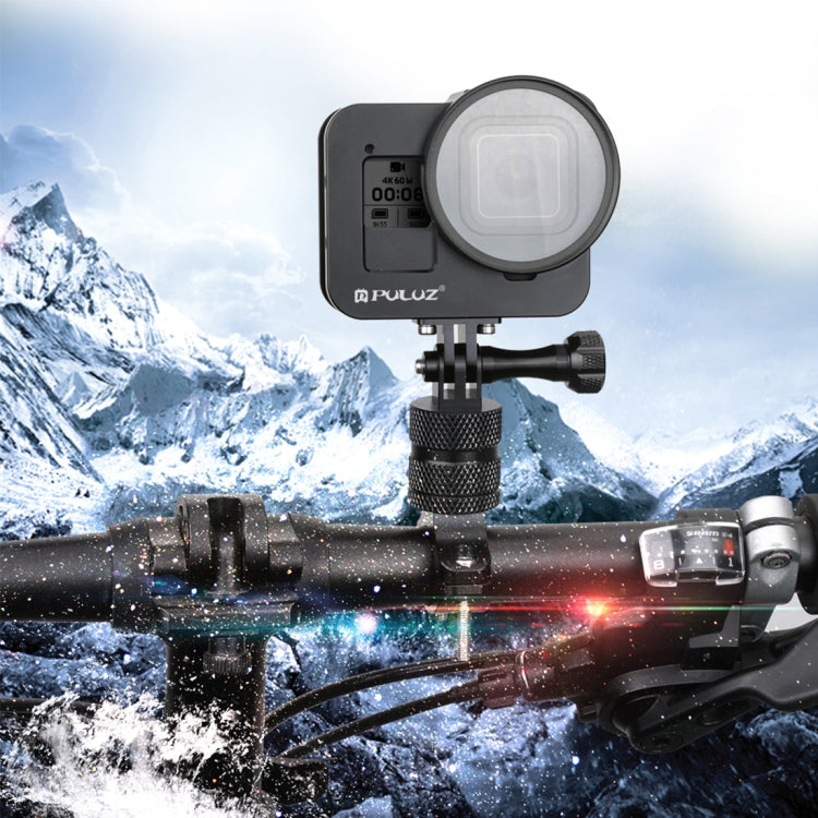 Carcasa PULUZ Jaula protectora de aleación de aluminio CNC con marco de seguro y lente UV de 52 mm para GoPro HERO8 negro, For HERO8 Black with Frame