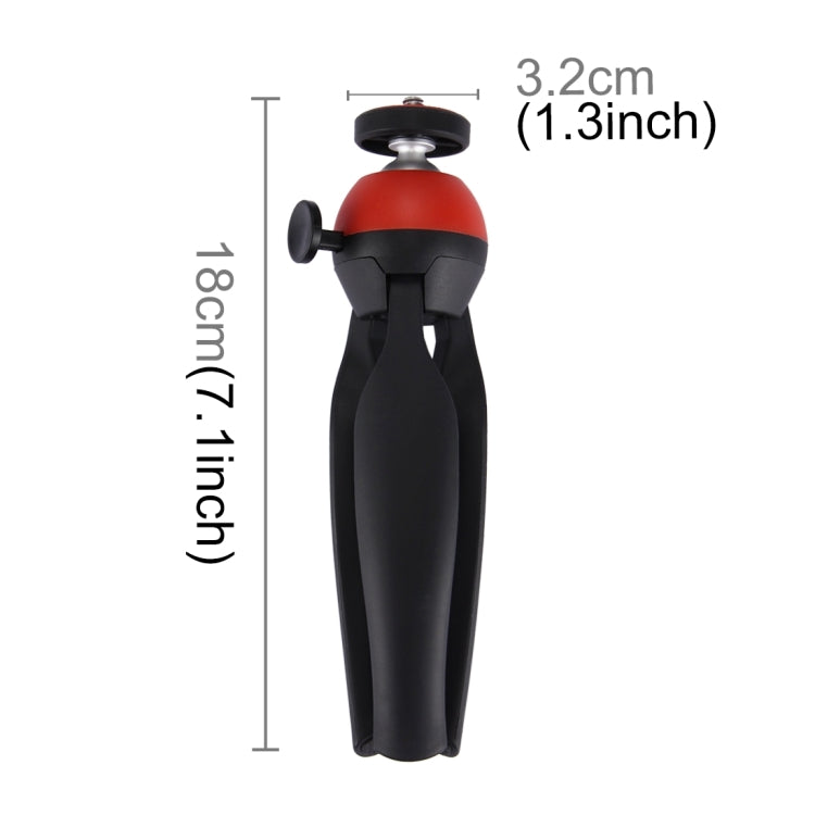 Mini trípode de bolsillo PULUZ con rótula de bola de 360 grados y abrazadera para teléfono inteligente, Tripod + Clamp