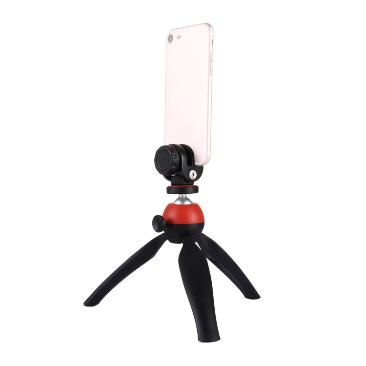 Mini trípode de bolsillo PULUZ con rótula de bola de 360 grados y abrazadera para teléfono inteligente, Tripod + Clamp