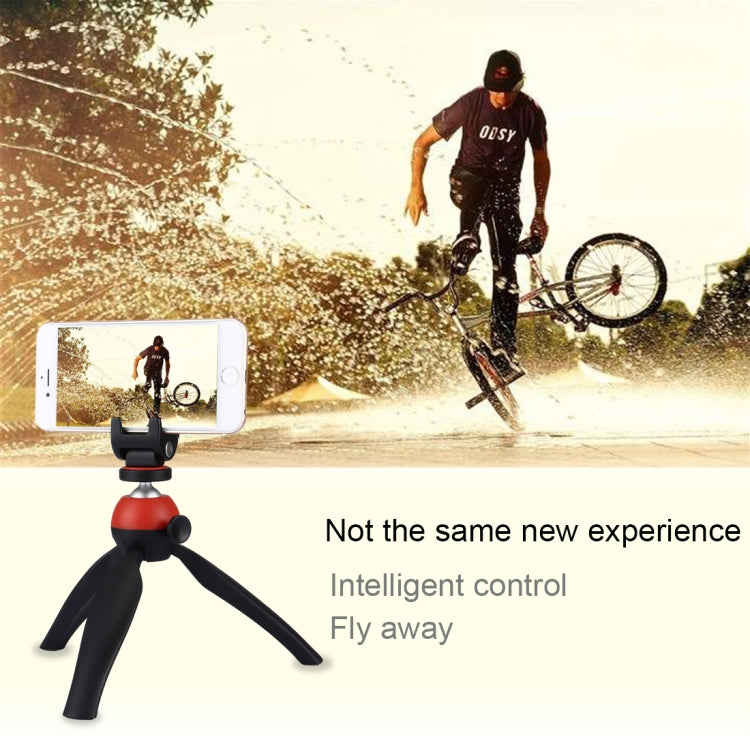 Mini trípode de bolsillo PULUZ con rótula de bola de 360 grados y abrazadera para teléfono inteligente, Tripod + Clamp