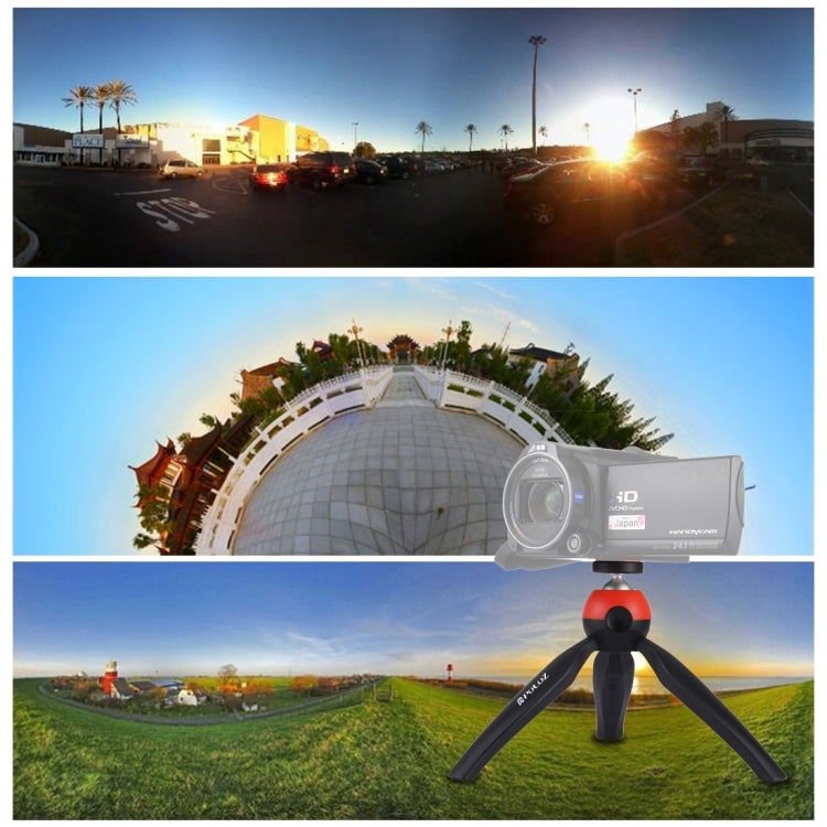 Mini trípode de bolsillo PULUZ con rótula de bola de 360 grados y abrazadera para teléfono inteligente, Tripod + Clamp