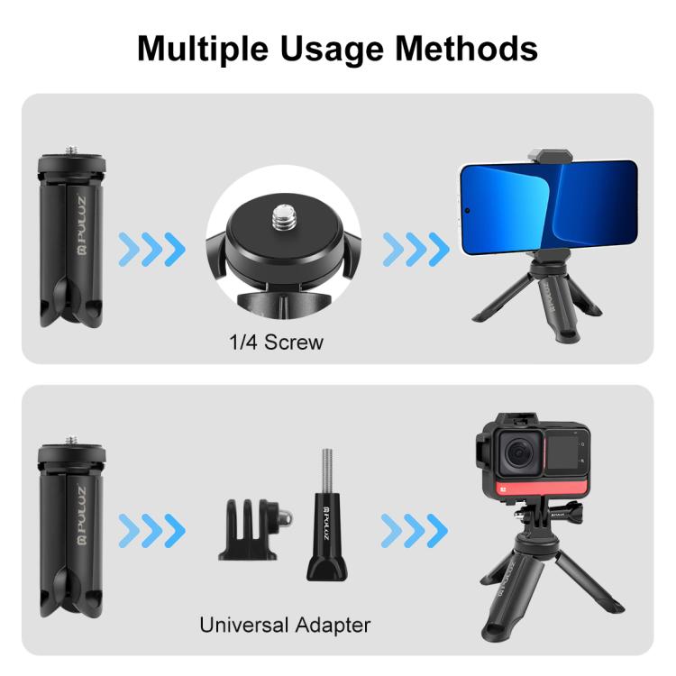 Trípode de plástico plegable portátil PULUZ para teléfonos móviles, Folding Tripod