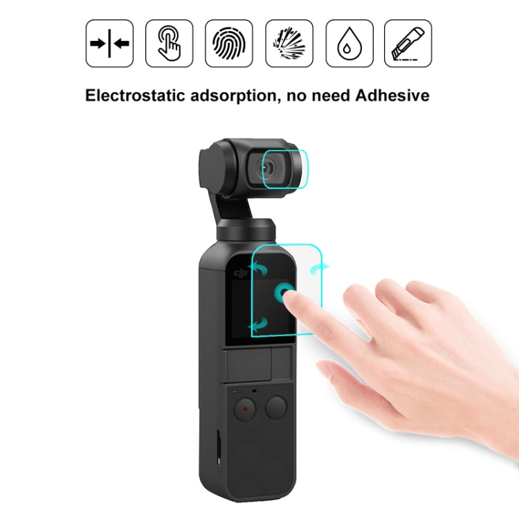 Protector de lente de vidrio templado PULUZ 9H 2.5D HD + película de pantalla para DJI OSMO Pocket Gimbal, For DJI OSMO Pocket