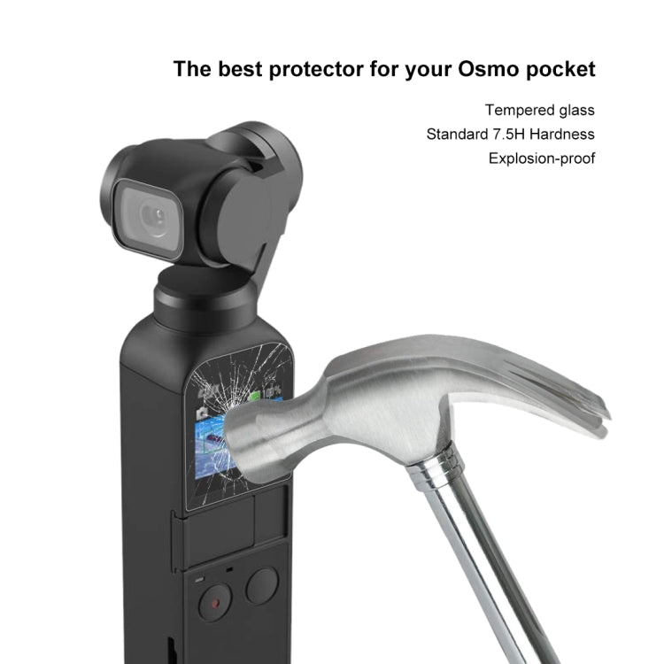 Protector de lente de vidrio templado PULUZ 9H 2.5D HD + película de pantalla para DJI OSMO Pocket Gimbal, For DJI OSMO Pocket