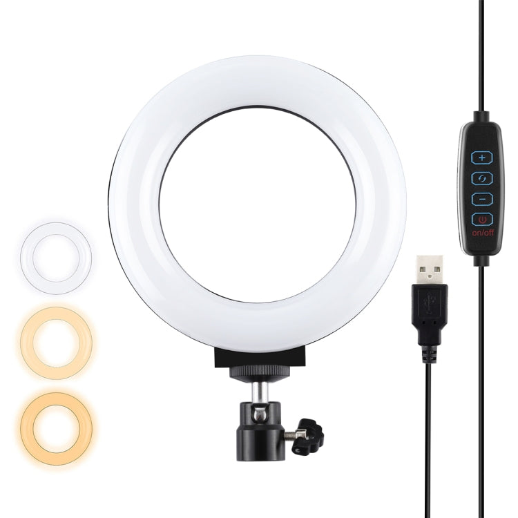PULUZ 4,7 pulgadas 12cm USB 3 modos anillo LED regulable Selfie belleza Vlogging fotografía vídeo luces con rótula de bola de trípode, 4.7 inch with Ball Head