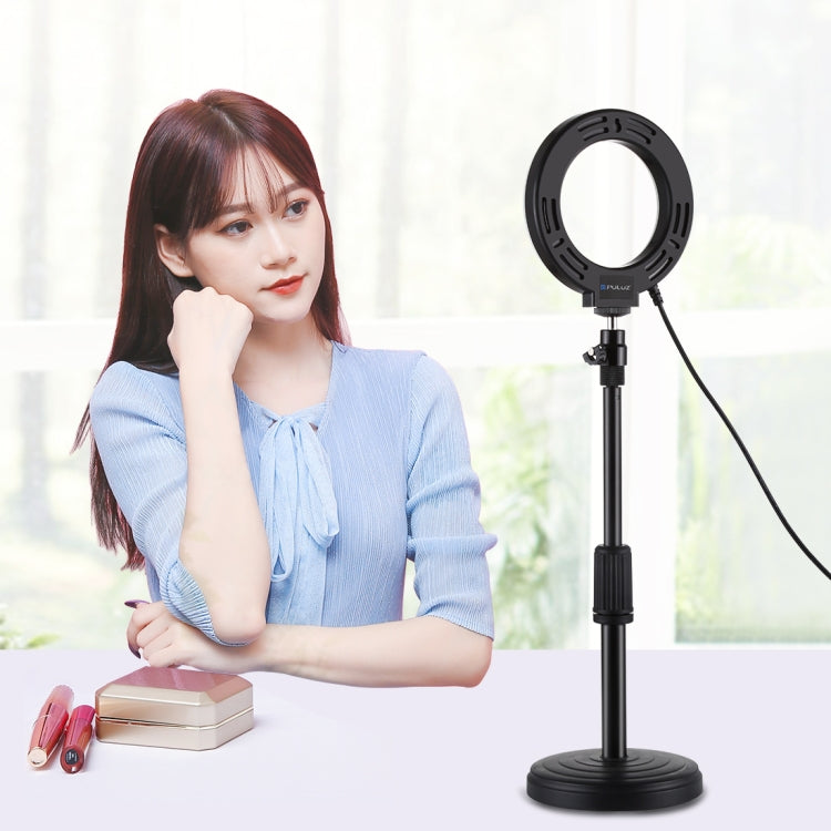 PULUZ 4,7 pulgadas 12cm USB 3 modos anillo LED regulable Selfie belleza Vlogging fotografía vídeo luces con rótula de bola de trípode, 4.7 inch with Ball Head