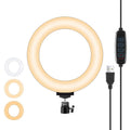 PULUZ 6,2 pulgadas 16 cm USB 3 modos anillo LED regulable Vlogging fotografía luces de vídeo con rótula de bola de trípode, 6.2 inch, 6.2 inch Light