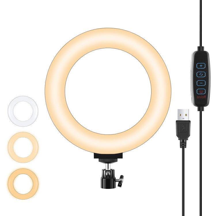 PULUZ 6,2 pulgadas 16 cm USB 3 modos anillo LED regulable Vlogging fotografía luces de vídeo con rótula de bola de trípode, 6.2 inch, 6.2 inch Light