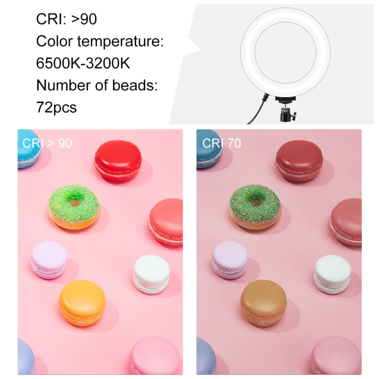 PULUZ 6,2 pulgadas 16 cm USB 3 modos anillo LED regulable Vlogging fotografía luces de vídeo con rótula de bola de trípode, 6.2 inch, 6.2 inch Light