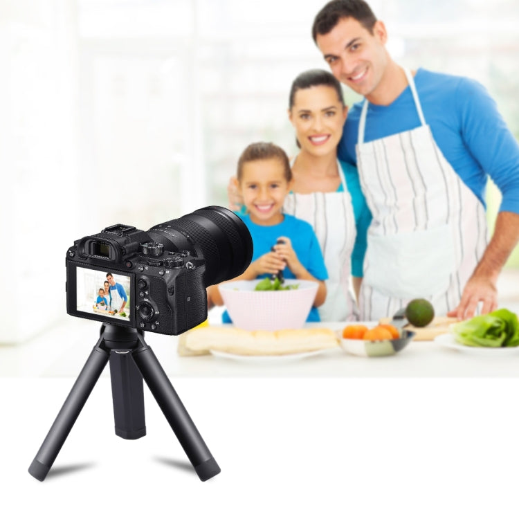 PULUZ Mini soporte para trípode de escritorio de metal de bolsillo con tornillo de 1/4 de pulgada para cámaras DSLR y digitales, carga: 10 kg, Desktop Tripod