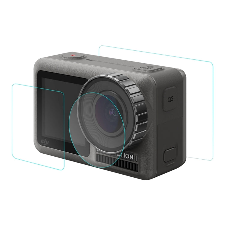 Lente PULUZ + Pantalla LCD frontal y trasera Película de vidrio templado 9H 2.5D para DJI Osmo Action, For DJI Osmo Action