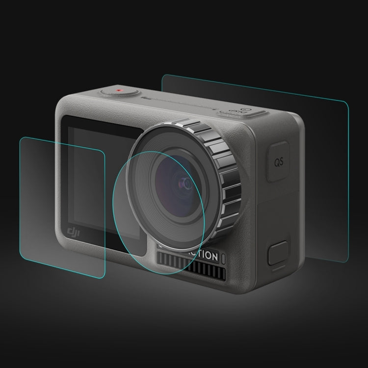 Lente PULUZ + Pantalla LCD frontal y trasera Película de vidrio templado 9H 2.5D para DJI Osmo Action, For DJI Osmo Action
