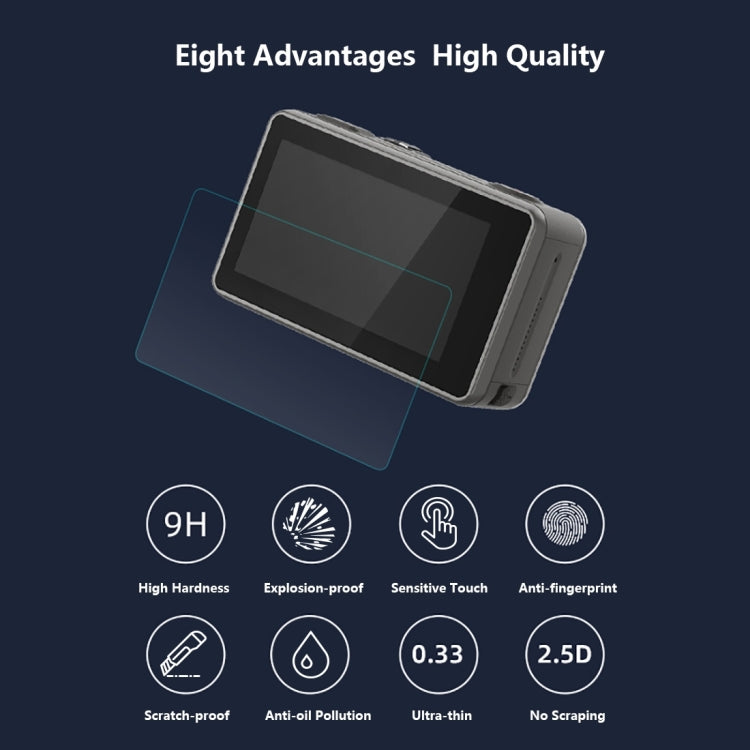 Lente PULUZ + Pantalla LCD frontal y trasera Película de vidrio templado 9H 2.5D para DJI Osmo Action, For DJI Osmo Action