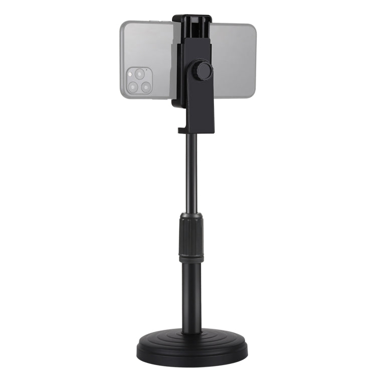 Soporte de escritorio con base redonda PULUZ con abrazadera para teléfono, altura ajustable: 15,5 cm-25,5 cm, Desktop Mount