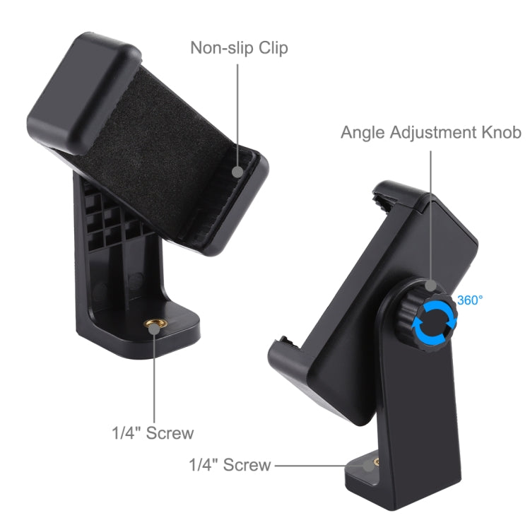 Soporte de escritorio con base redonda PULUZ con abrazadera para teléfono, altura ajustable: 15,5 cm-25,5 cm, Desktop Mount