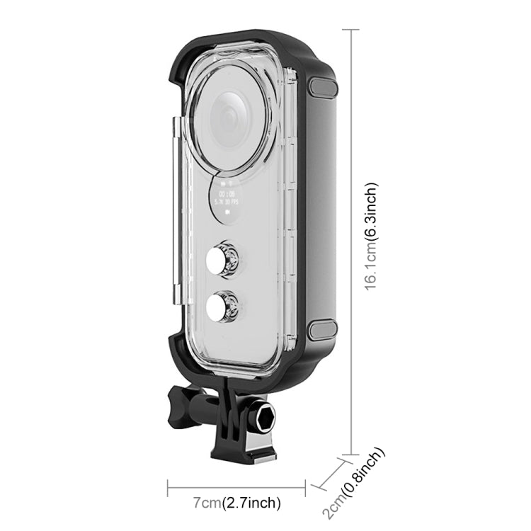 PULUZ Funda protectora impermeable subacuática de 30 m para Insta360 ONE X, con hebilla de montaje básico y tornillo, For Insta360 ONE X