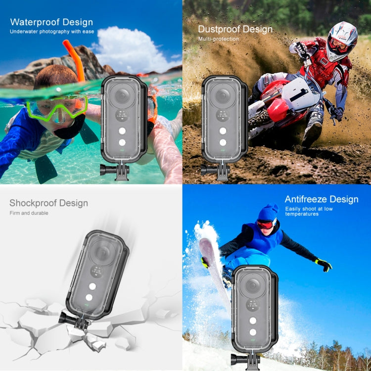 PULUZ Funda protectora impermeable subacuática de 30 m para Insta360 ONE X, con hebilla de montaje básico y tornillo, For Insta360 ONE X