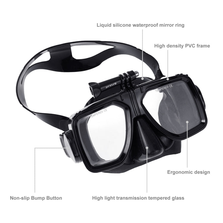 PULUZ Equipo de buceo para deportes acuáticos Máscara de buceo Gafas de natación para GoPro Hero11 Black / HERO10 Black / HERO9 Black /HERO8 / HERO7 /6/5/5 Session /4 Session /4/3+ /3/2/1, Insta360 ONE R, DJIOsmo Action y otras cámaras de acción