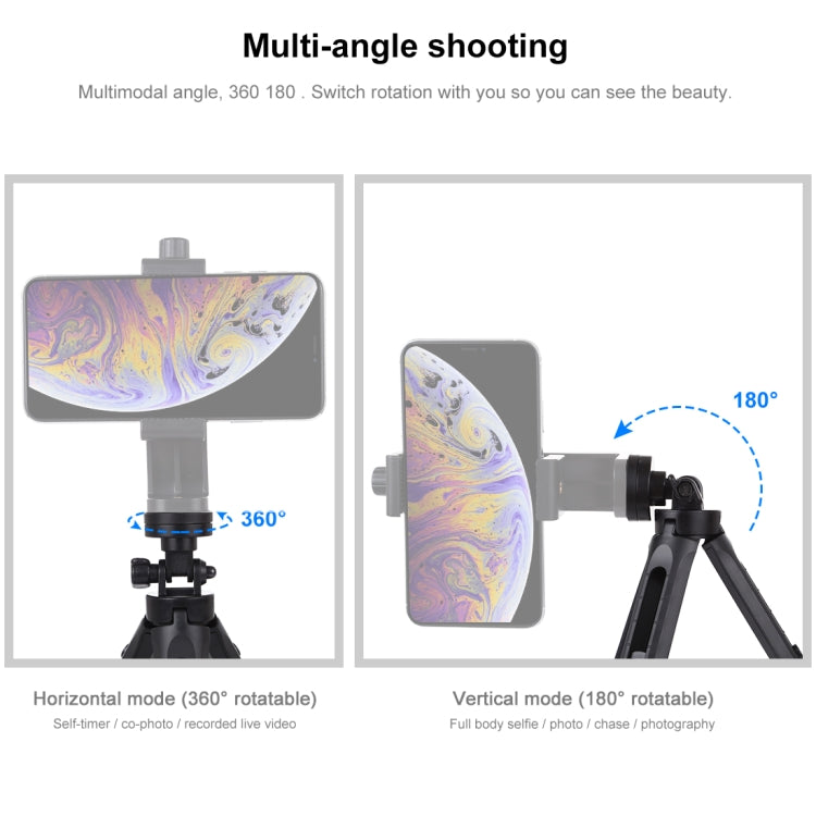 Soporte de trípode de escritorio ajustable de 5 modos PULUZ Pocket con tornillo de 1/4 de pulgada para cámaras DSLR y digitales, altura ajustable: 16,5-21,5 cm