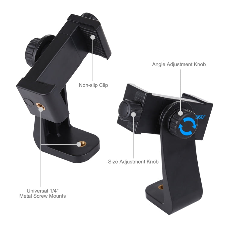 PULUZ Soporte de abrazadera para teléfono con disparo vertical horizontal universal giratorio de 360 grados para iPhone, Galaxy, Huawei, Xiaomi, Sony, HTC, Google y otros teléfonos inteligentes, Horizontal Vertical Clamp