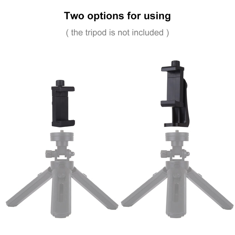 PULUZ Soporte de abrazadera para teléfono con disparo vertical horizontal universal giratorio de 360 grados para iPhone, Galaxy, Huawei, Xiaomi, Sony, HTC, Google y otros teléfonos inteligentes, Horizontal Vertical Clamp