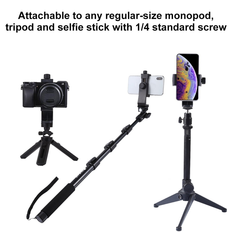 PULUZ Soporte de abrazadera para teléfono con disparo vertical horizontal universal giratorio de 360 grados para iPhone, Galaxy, Huawei, Xiaomi, Sony, HTC, Google y otros teléfonos inteligentes, Horizontal Vertical Clamp