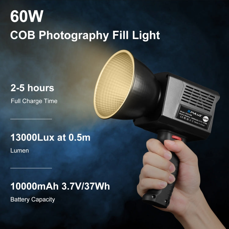 Luz de vídeo de estudio PULUZ 60W 2500K-6500K Luz de relleno de fotografía profesional con temperatura de Color dual, 60W Studio Video Light
