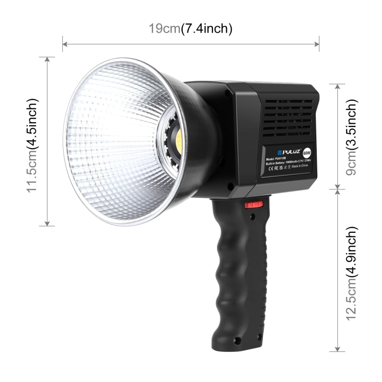 Luz de vídeo de estudio PULUZ 60W 2500K-6500K Luz de relleno de fotografía profesional con temperatura de Color dual, 60W Studio Video Light