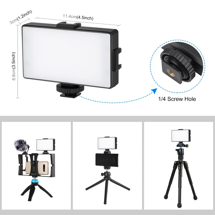 PULUZ 104 LED 3200K / 5600K Luz de vídeo regulable en cámara fotografía iluminación luz de relleno para cámaras Canon, Nikon, DSLR, 104 LED Dimmable Light