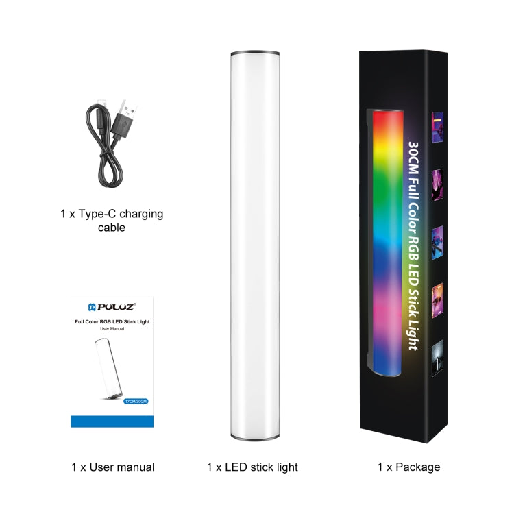 Luz de relleno LED magnética de luz de barra RGB a todo color de mano para fotografía PULUZ de 30 cm, 30cm Magnetic LED Fill Light
