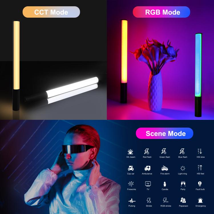 Luz de mano LED PULUZ de 132 LED para fotografía, luz de relleno RGB a todo color., 132 LEDs RGB Fill Light