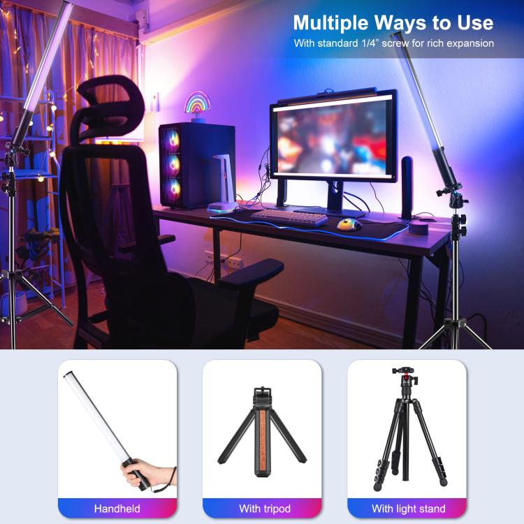 Luz de mano LED PULUZ de 132 LED para fotografía, luz de relleno RGB a todo color., 132 LEDs RGB Fill Light