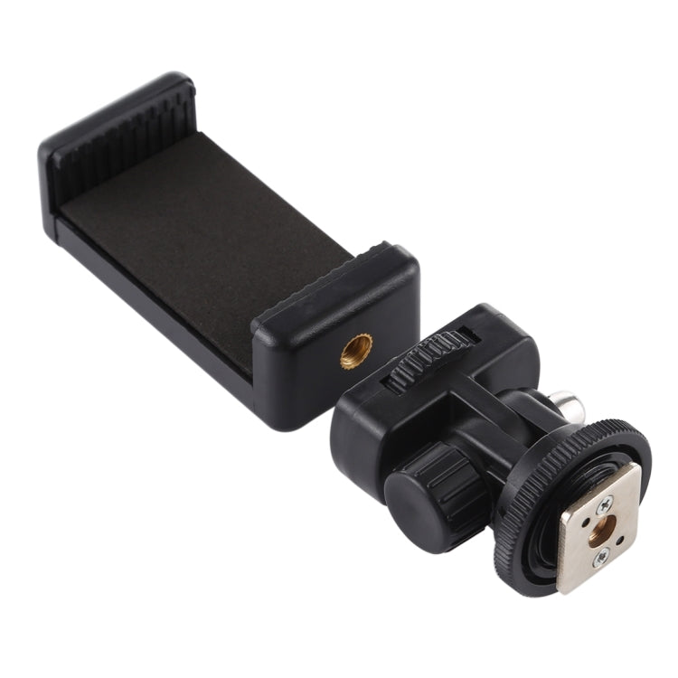 Adaptador de montaje de trípode de zapata fría con rosca de 1/4 de pulgada PULUZ con abrazadera para teléfono, Mount Adapter with Phone Clamp