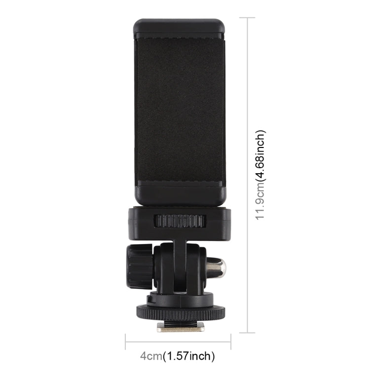 Adaptador de montaje de trípode de zapata fría con rosca de 1/4 de pulgada PULUZ con abrazadera para teléfono, Mount Adapter with Phone Clamp