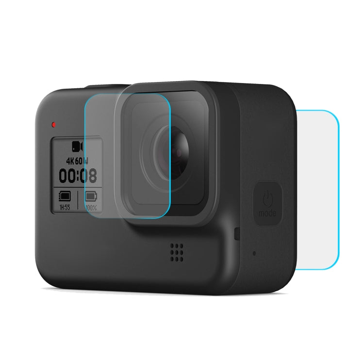 PULUZ para GoPro HERO8 Lente negra + Pantalla LCD Película de vidrio templado 9H 2.5D, For GoPro HERO8 Black
