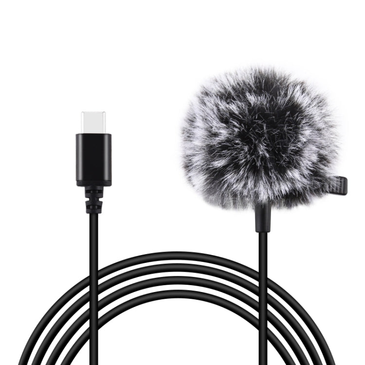 PULUZ Micrófono de grabación de condensador con cable Lavalier USB-C / Type-C Jack de 1,5 m, 1.5m Type-C