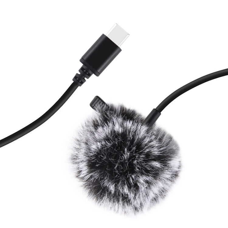 PULUZ Micrófono de grabación de condensador con cable Lavalier USB-C / Type-C Jack de 1,5 m, 1.5m Type-C