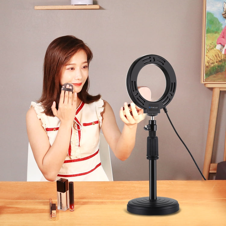 PULUZ 4,7 pulgadas 12 cm Superficie curva USB 10 modos 8 colores RGBW Anillo LED regulable Vlogging Fotografía Luces de vídeo con rótula de bola de trípode, 4.7 inch RGBW