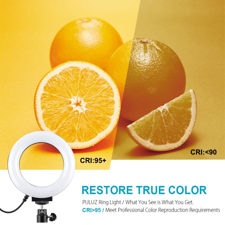 PULUZ 4,7 pulgadas 12 cm Superficie curva USB 10 modos 8 colores RGBW Anillo LED regulable Vlogging Fotografía Luces de vídeo con rótula de bola de trípode, 4.7 inch RGBW