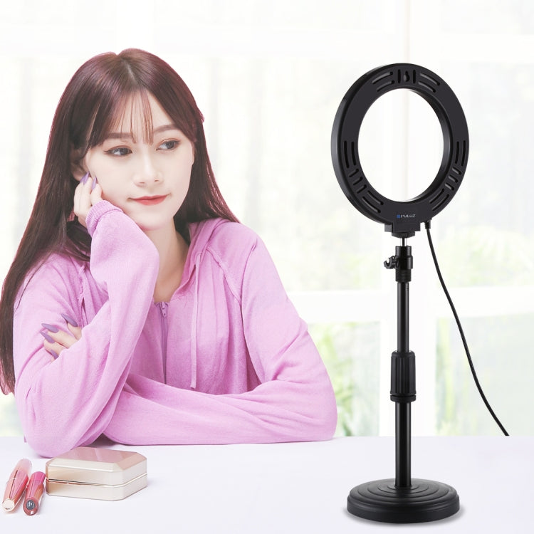 PULUZ 6,2 pulgadas 16cm USB 10 modos 8 colores RGBW anillo LED regulable Vlogging fotografía luces de vídeo con rótula de bola de trípode, 6.2 inch RGBW